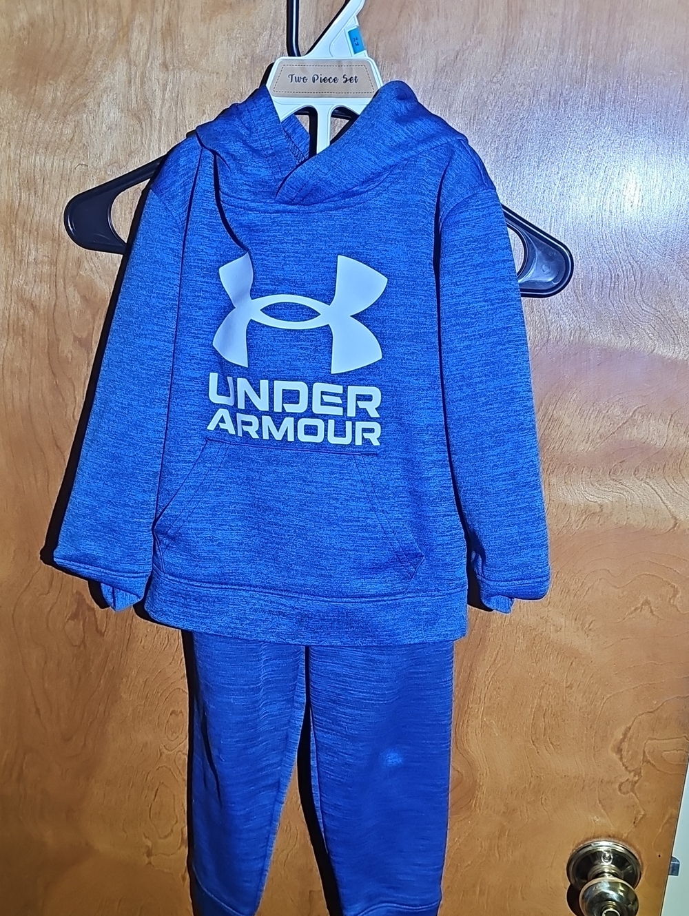 Under Armour Royal Blue Kids Hoodie And Pants with Front Logo